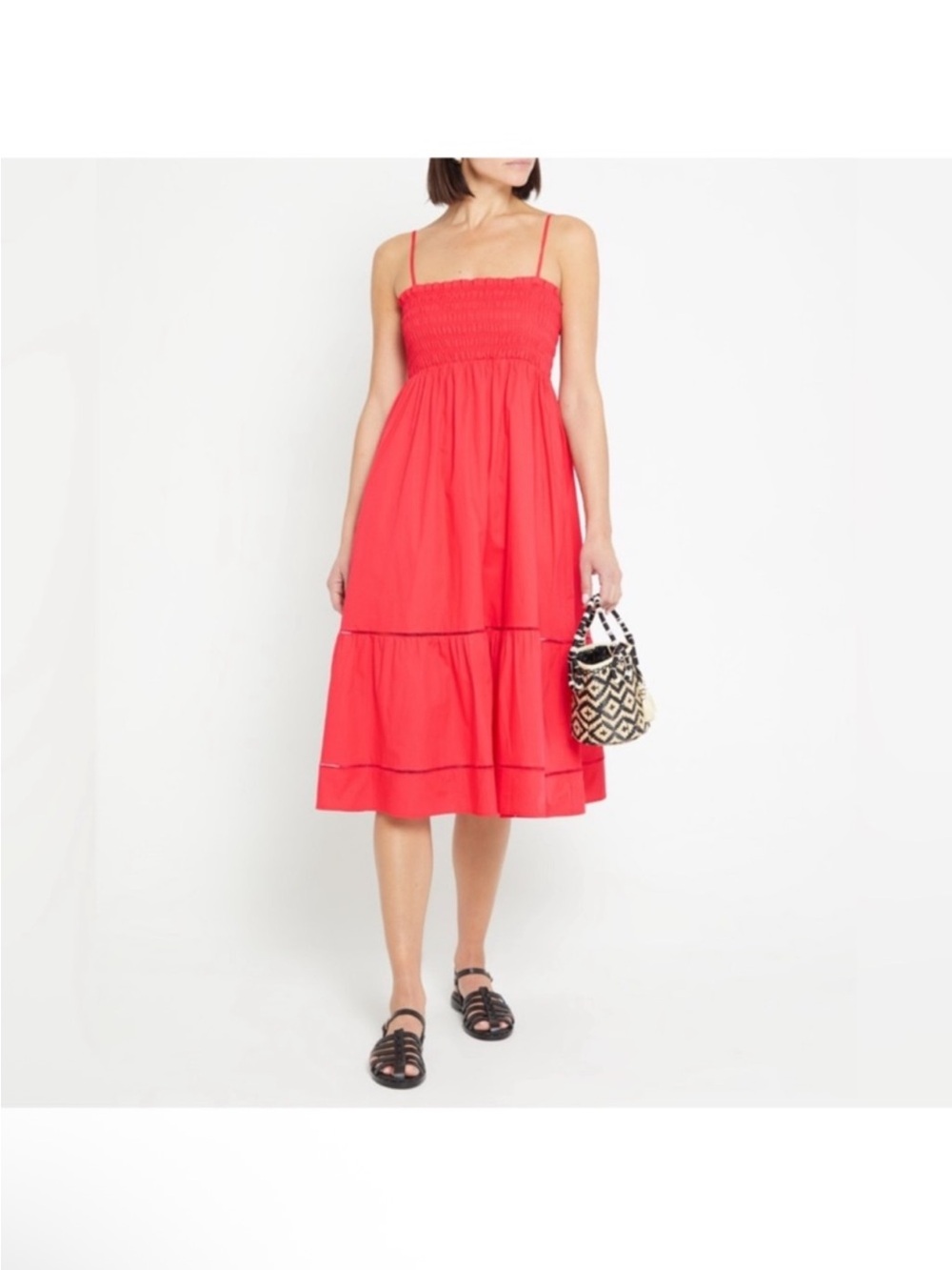 Tuckernuck O.P.T. Leila Smocked Cotton Midi Dress